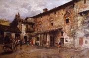 Arturo Ferrari Fifteenth-Century Courtyard in Castiglione Olona Spain oil painting artist